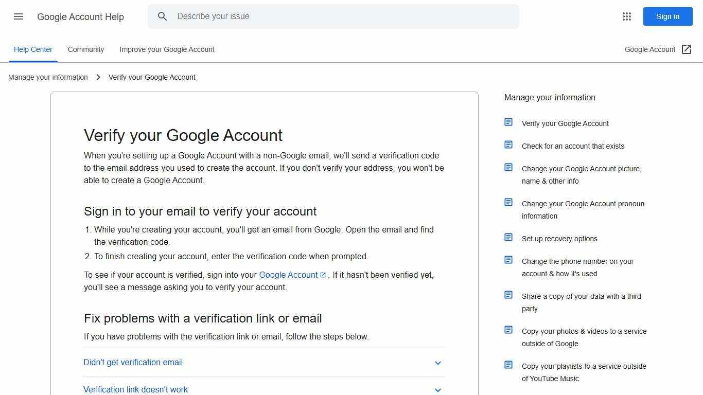 Verify your Google Account - Google Account Help